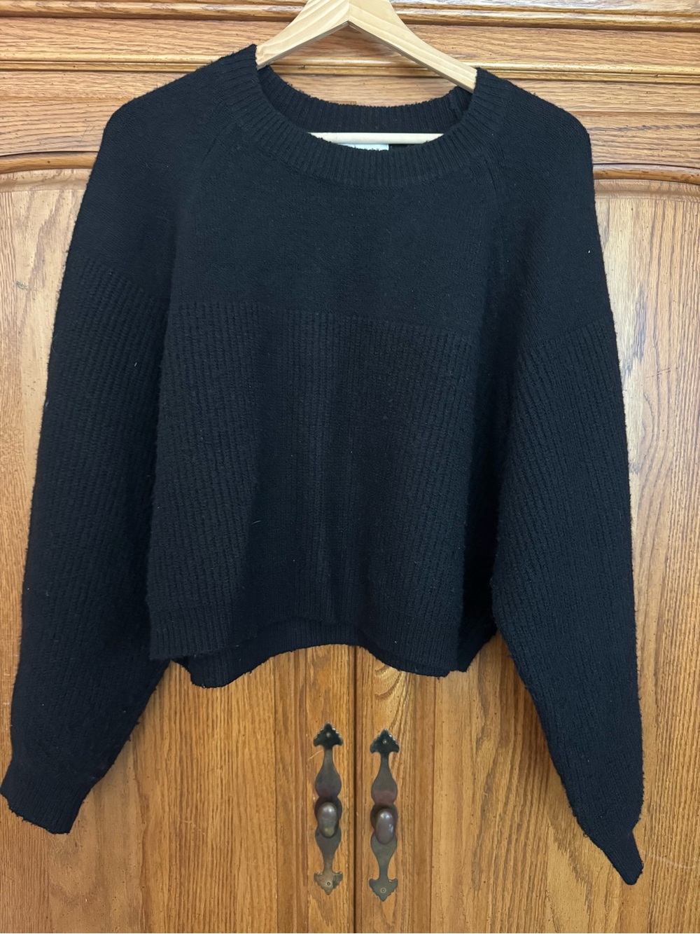 Topshop Black Crewneck Knit Sweater